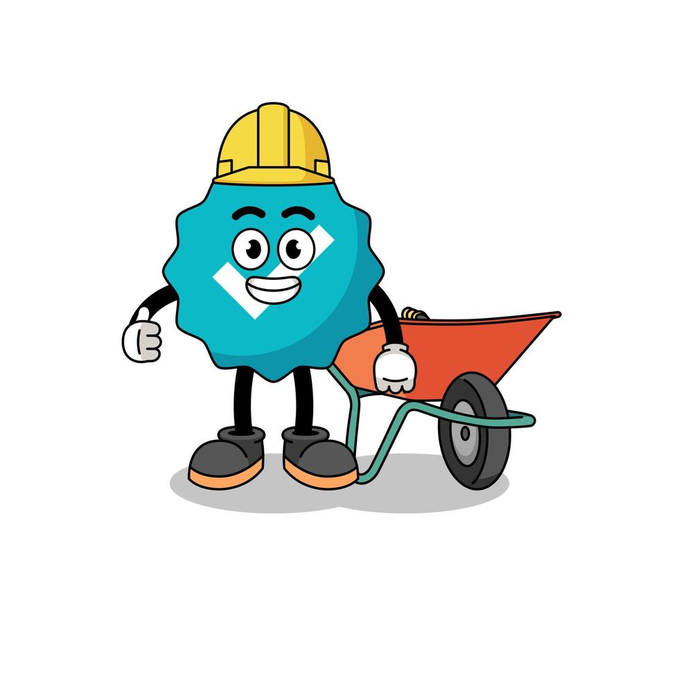 verified sign cartoon as a contractor vector