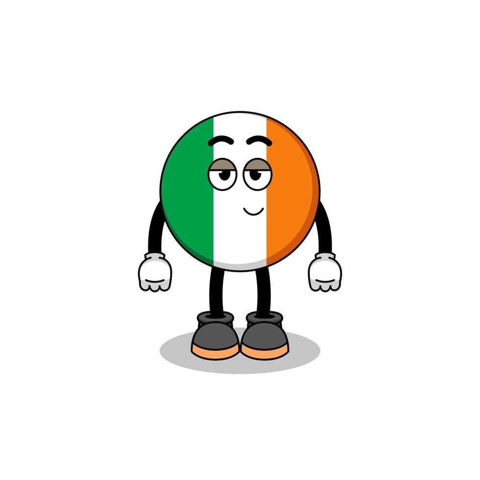 ireland flag cartoon couple with shy pose vector