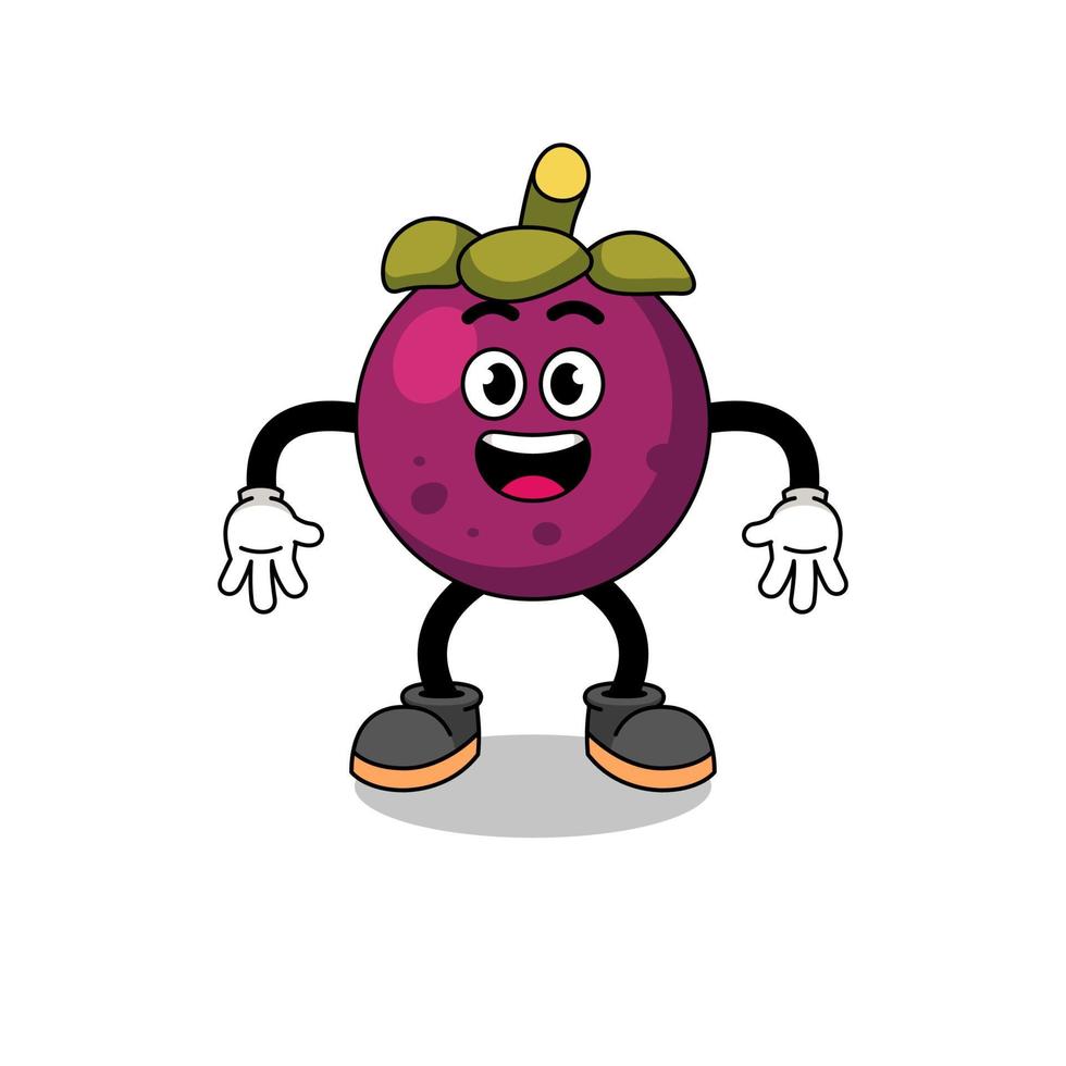 mangosteen cartoon with surprised gesture vector