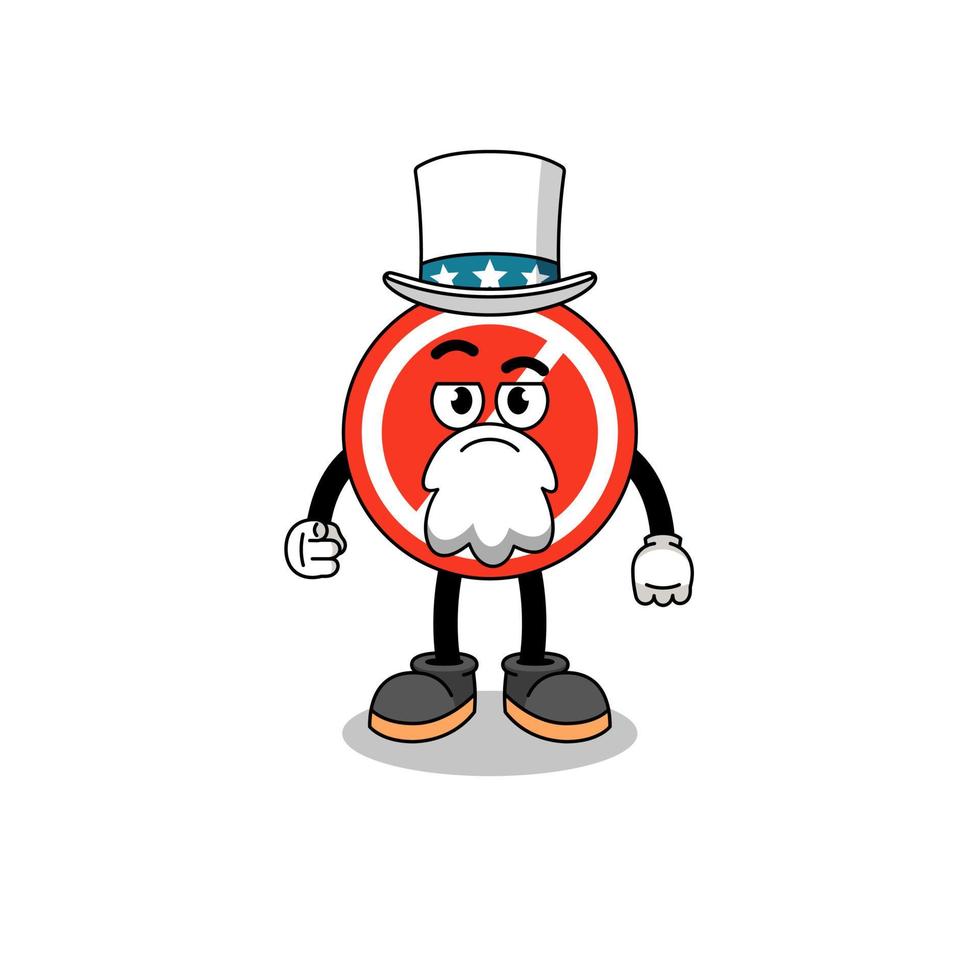 Illustration of stop sign cartoon with i want you gesture vector