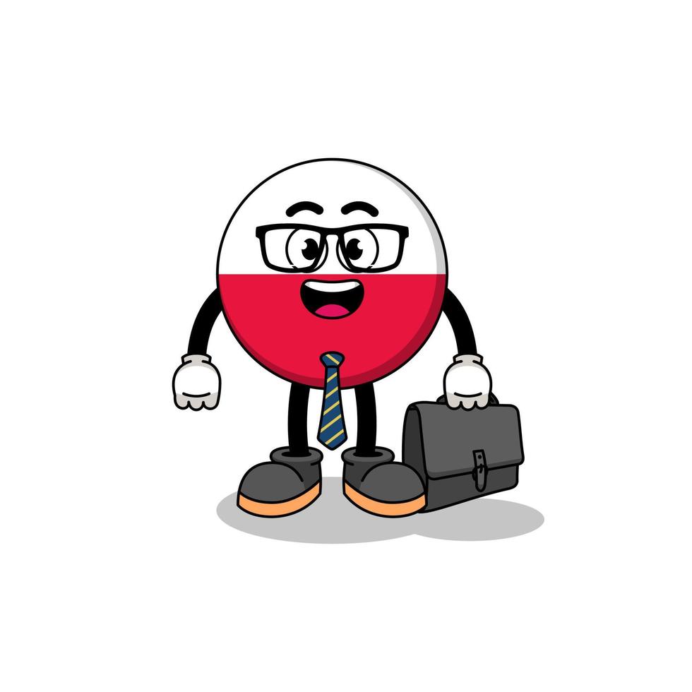poland flag mascot as a businessman vector