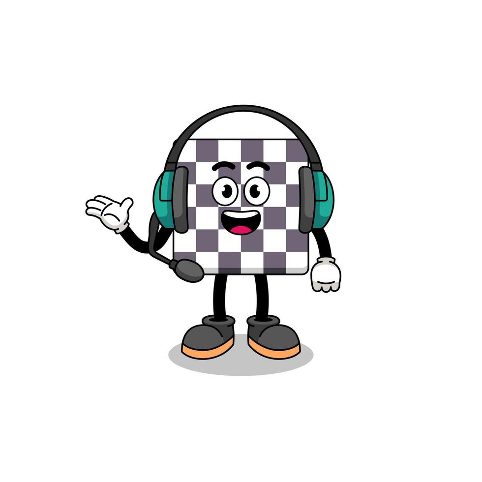 Mascot Illustration of chessboard as a customer services vector