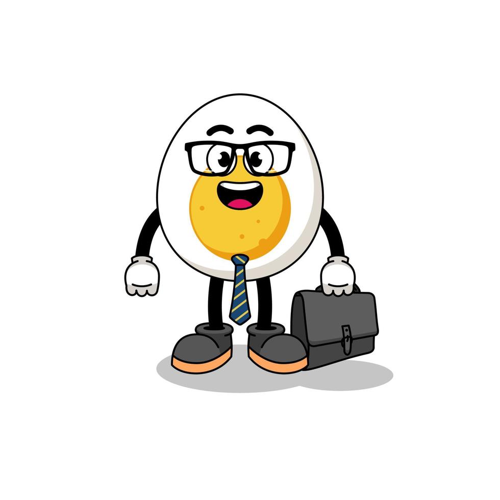 boiled egg mascot as a businessman vector