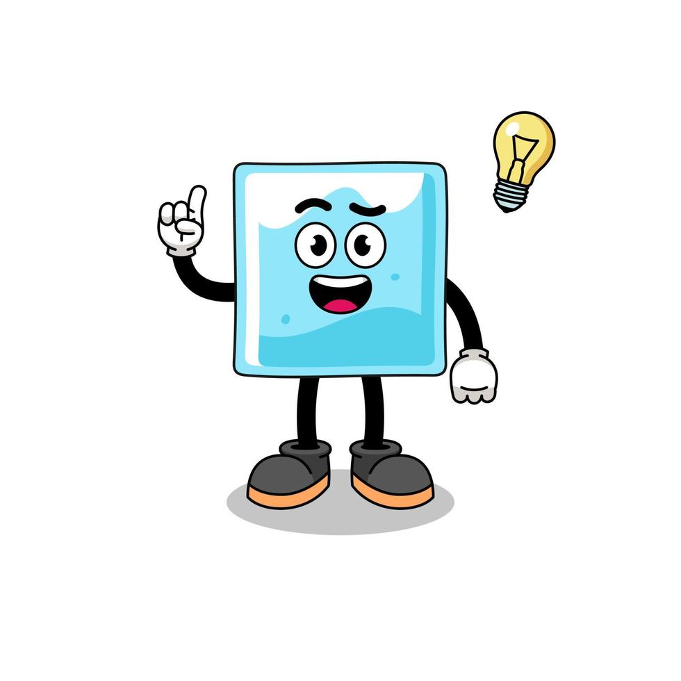 ice block cartoon with get an idea pose vector