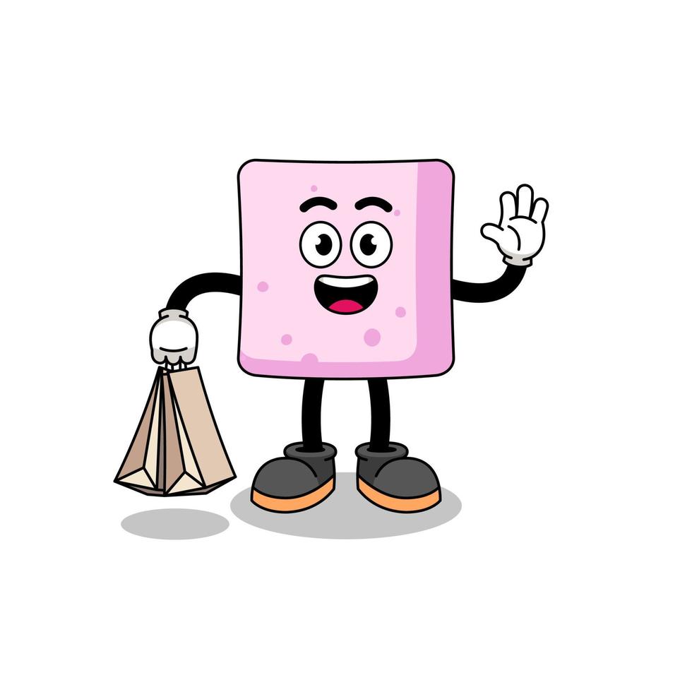 Cartoon of marshmallow shopping vector