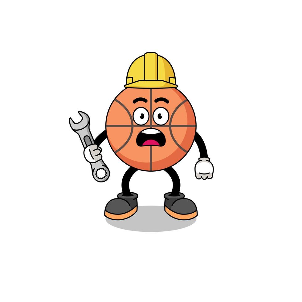 Character Illustration of basketball with 404 error vector