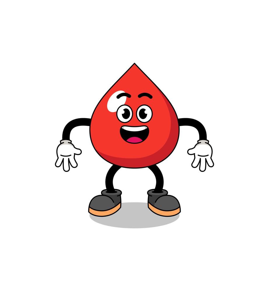 blood cartoon with surprised gesture vector