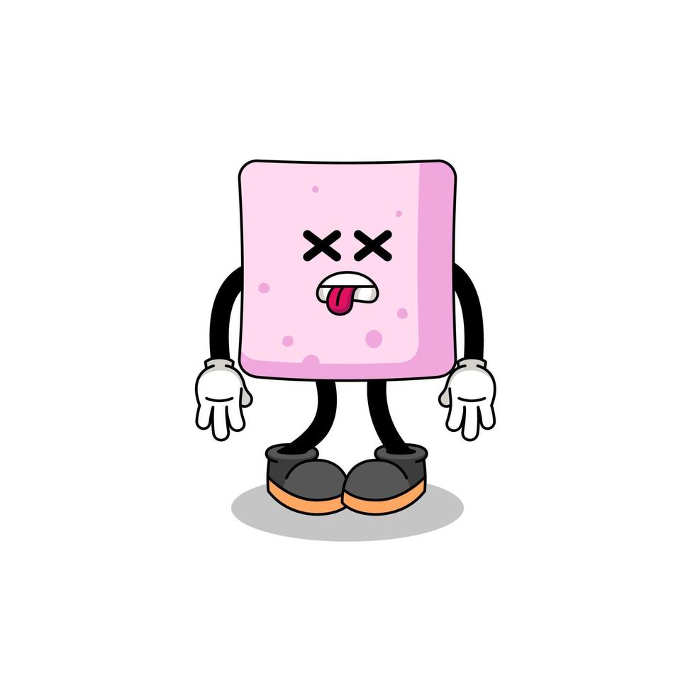 marshmallow mascot illustration is dead vector