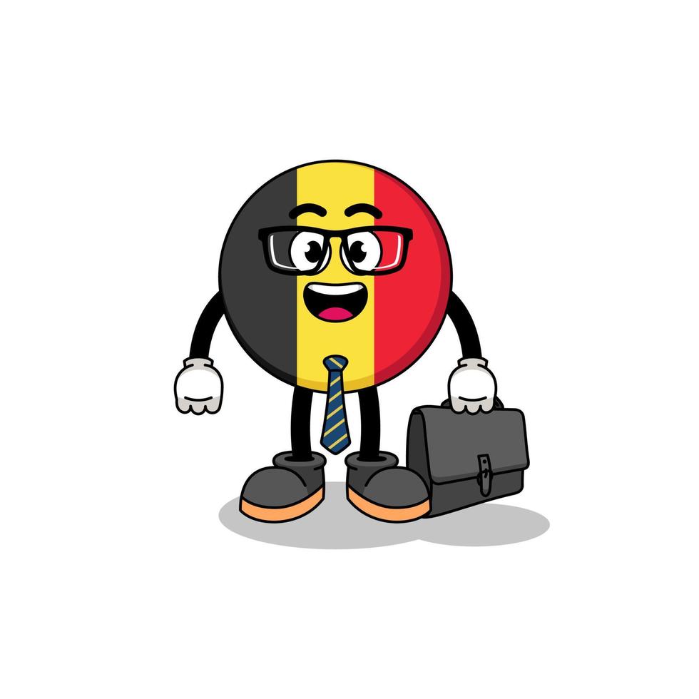 mascota de la bandera de bélgica como hombre de negocios vector