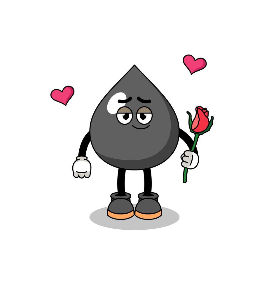 oil mascot falling in love vector