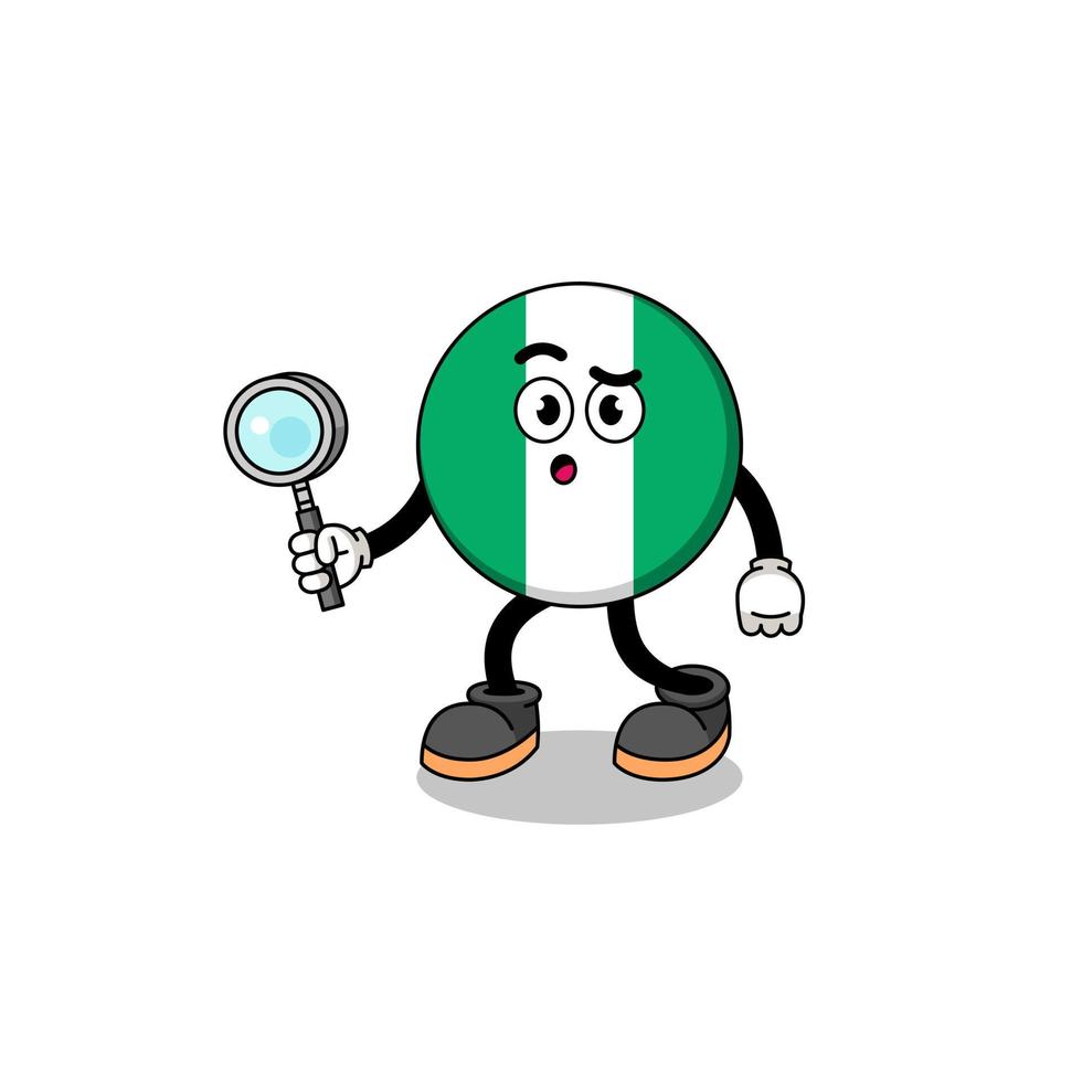 mascota de la búsqueda de la bandera de nigeria vector