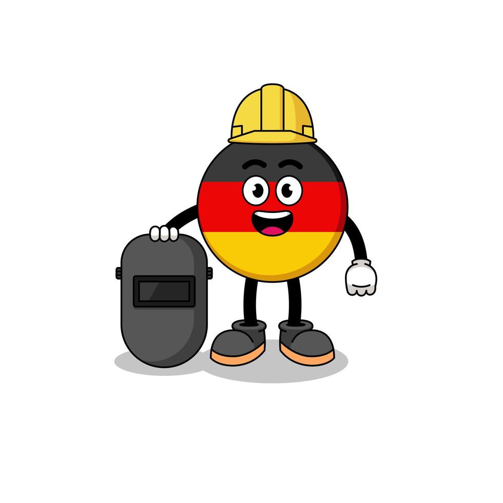 Mascot of germany flag as a welder vector