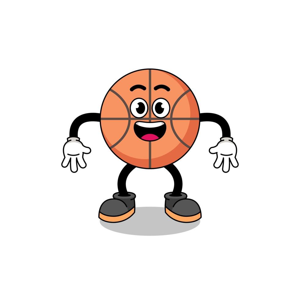 dibujos animados de baloncesto con gesto sorprendido vector