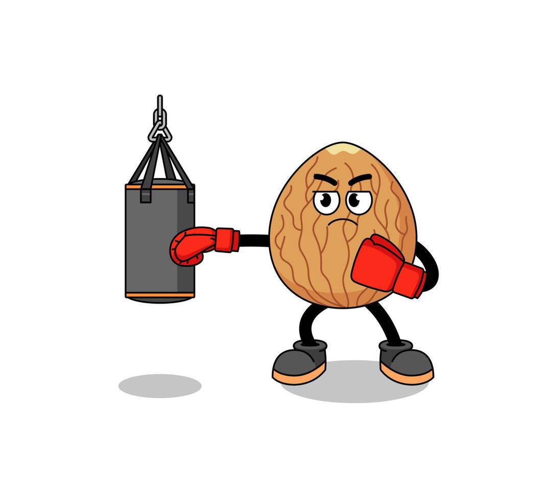 ilustración de boxeador de almendras vector