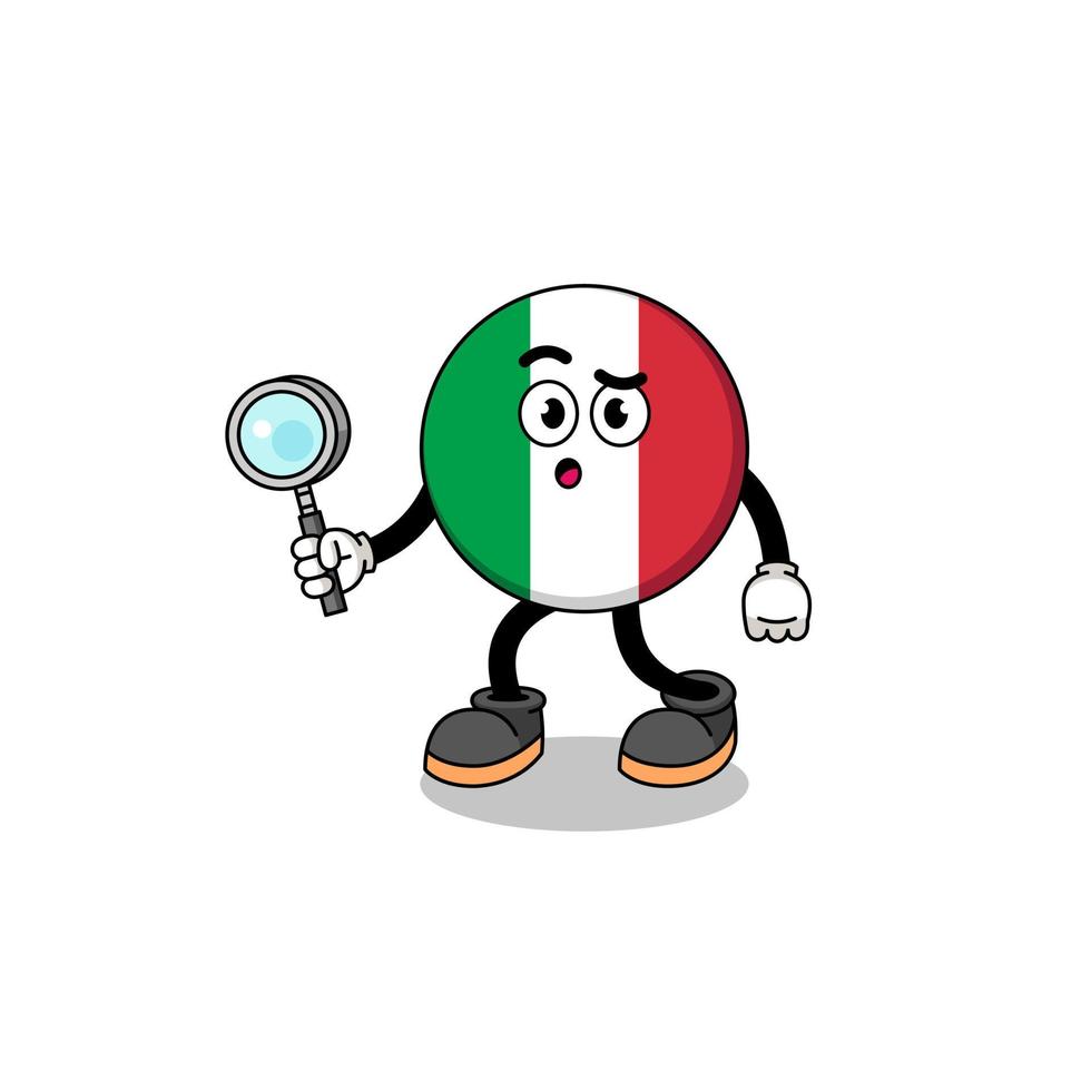 Mascot of italy flag searching vector