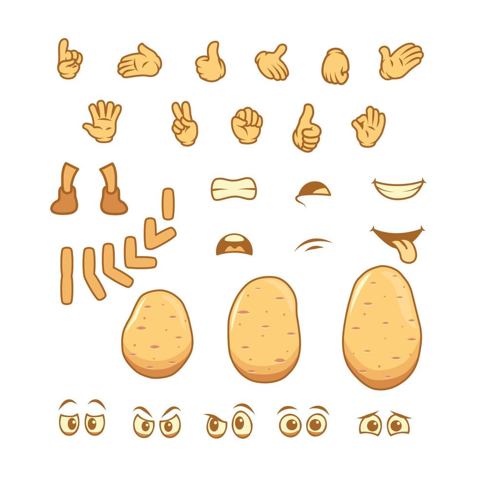 Potato character template vector