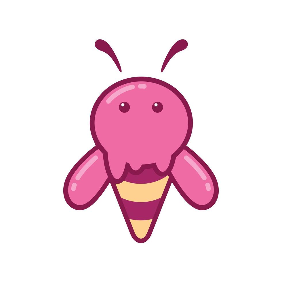 ice cream bee logo vector