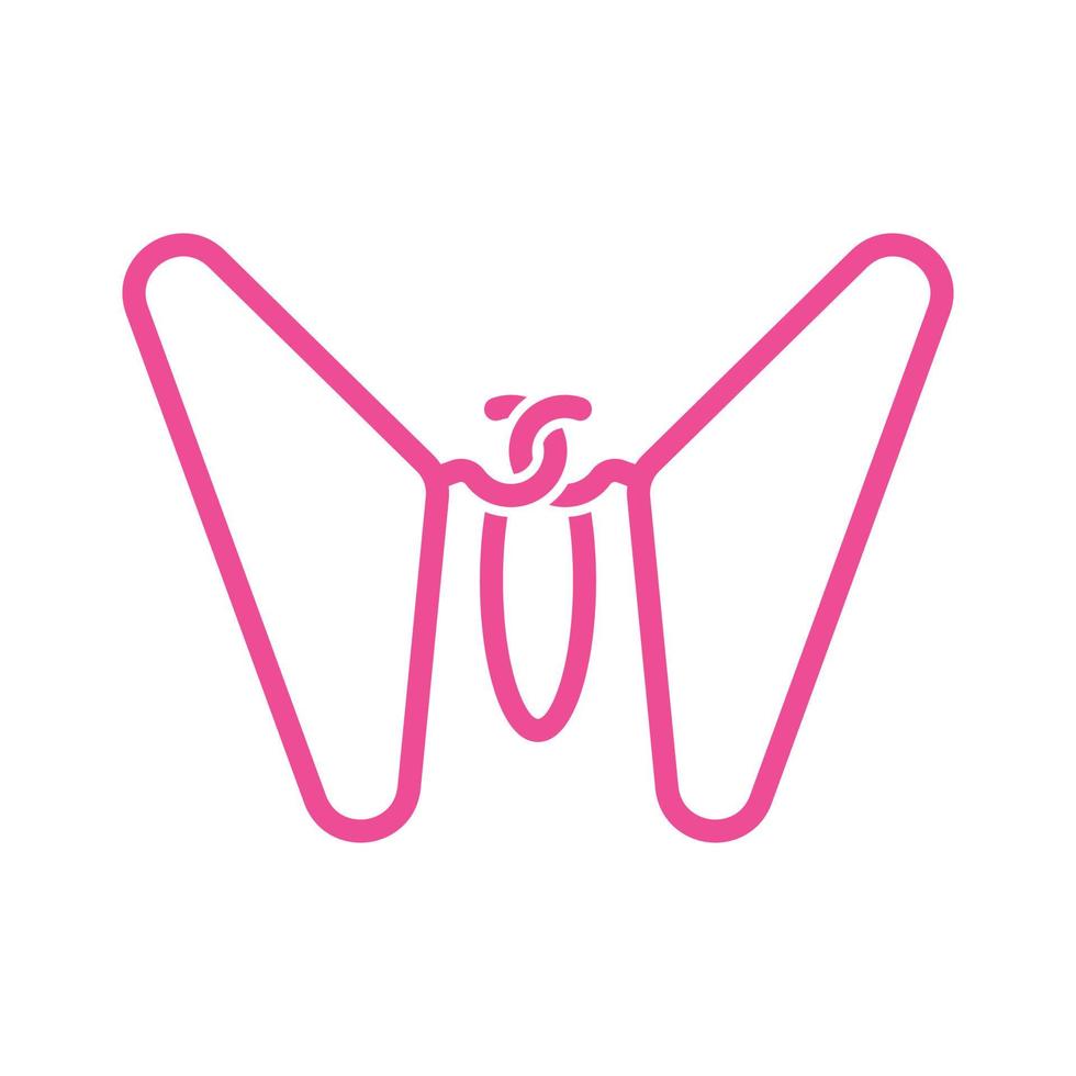 logotipo de la mariposa de suspensión vector