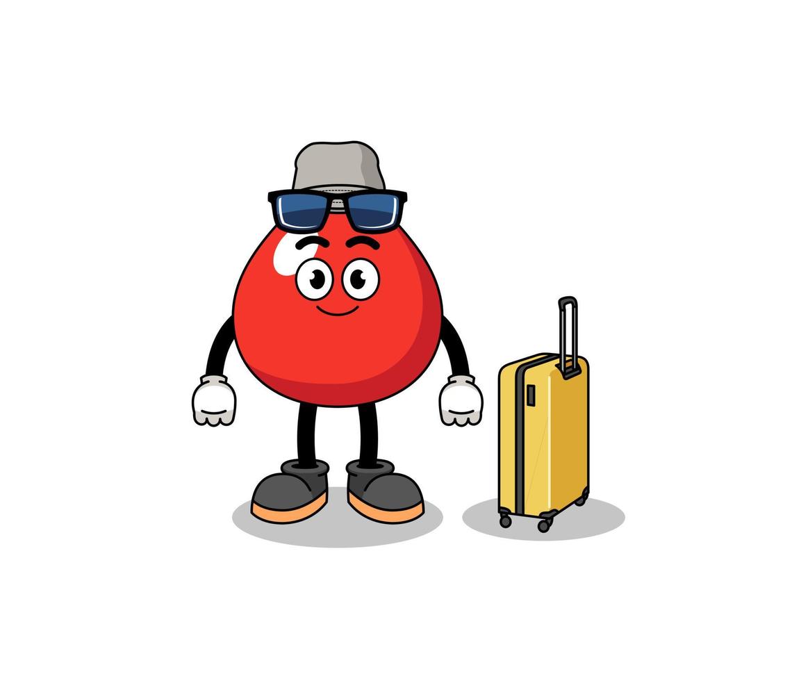 blood mascot doing vacation vector