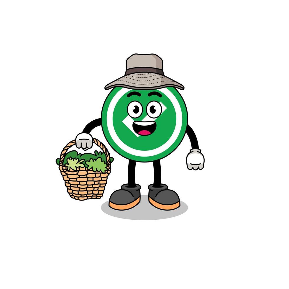 Character Illustration of check mark as a herbalist vector