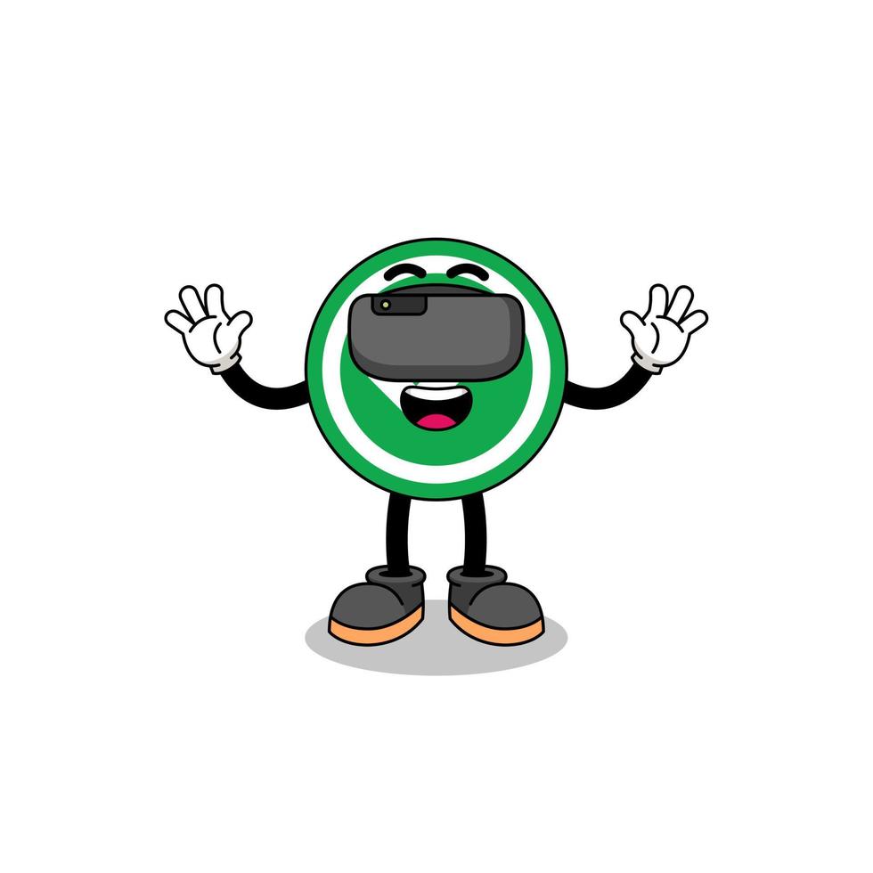 Illustration of check mark with a vr headset vector