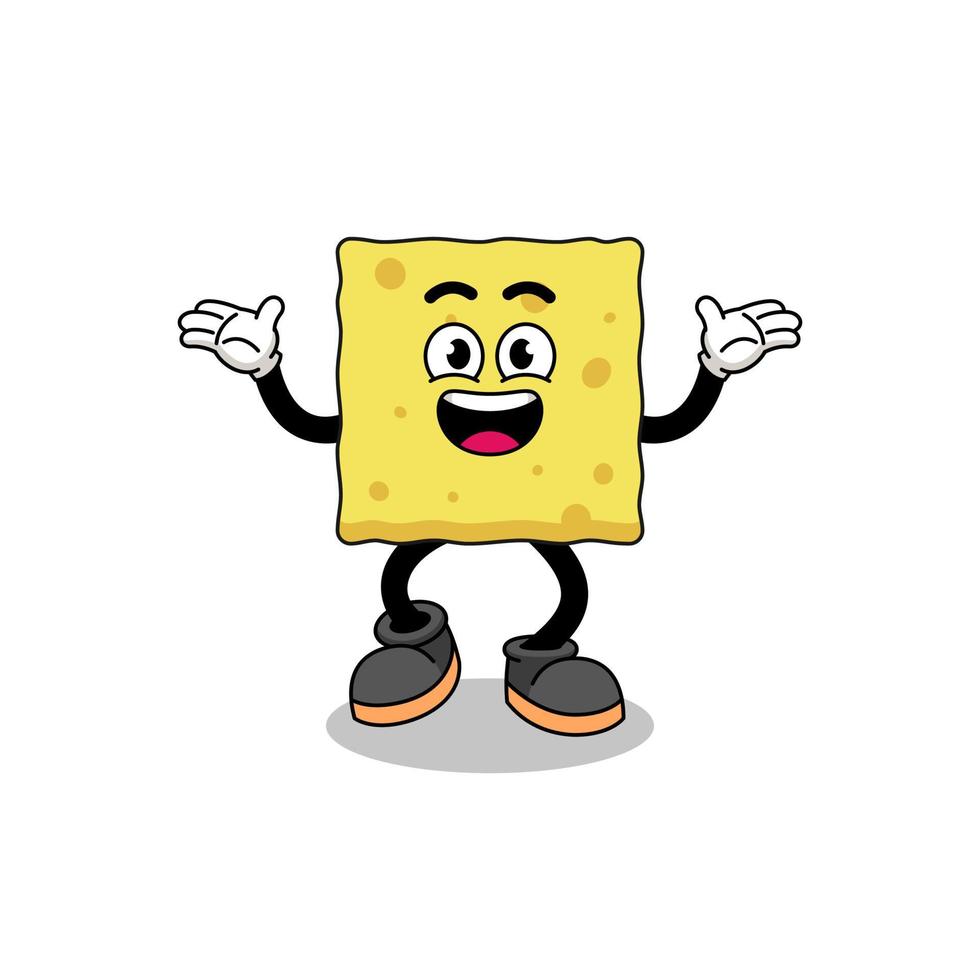 sponge cartoon searching with happy gesture vector