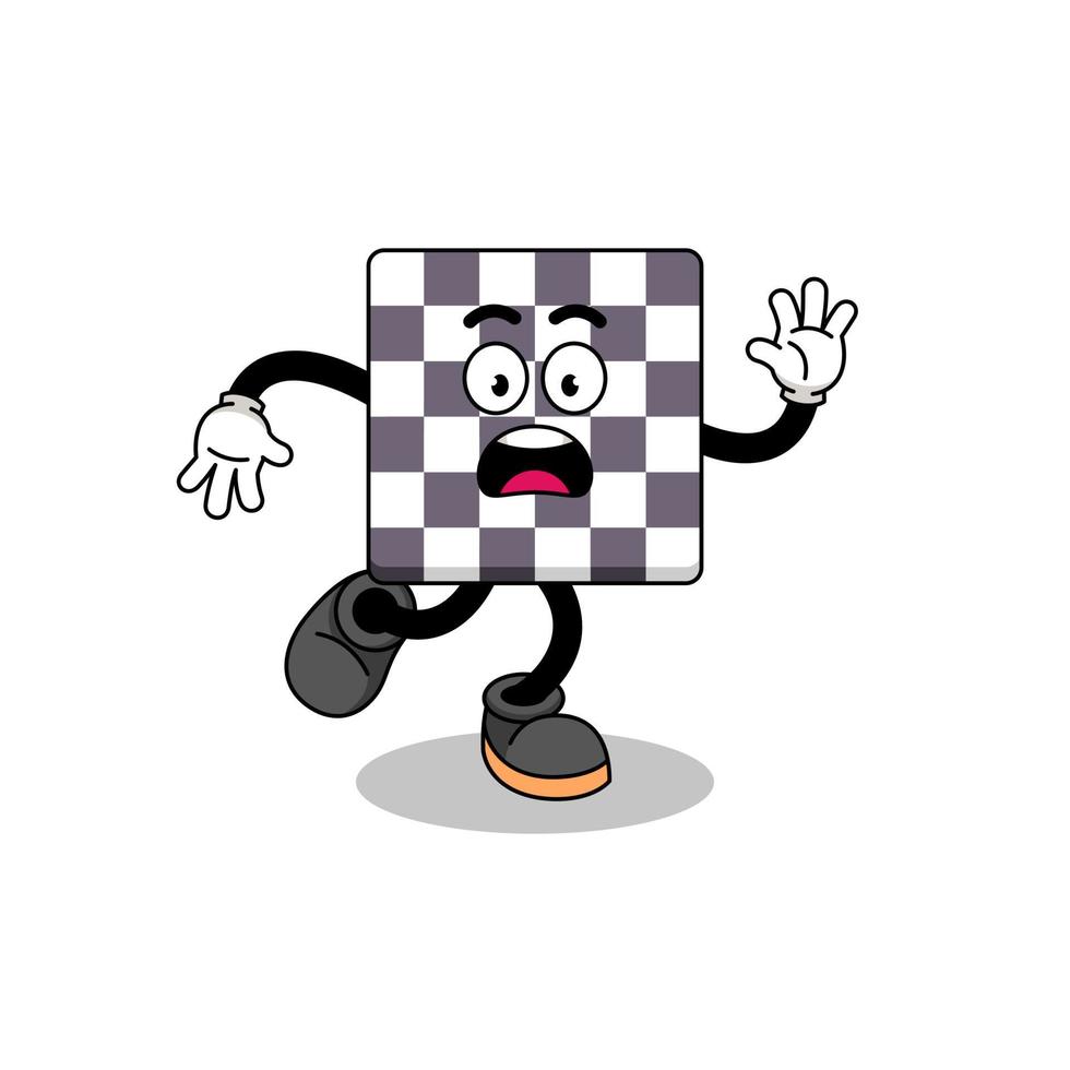 slipping chessboard mascot illustration vector