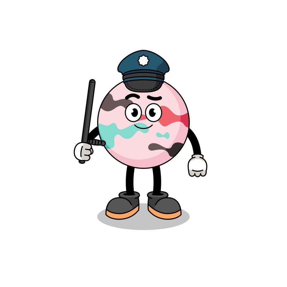 ilustración de dibujos animados de la policía de bombas de baño vector