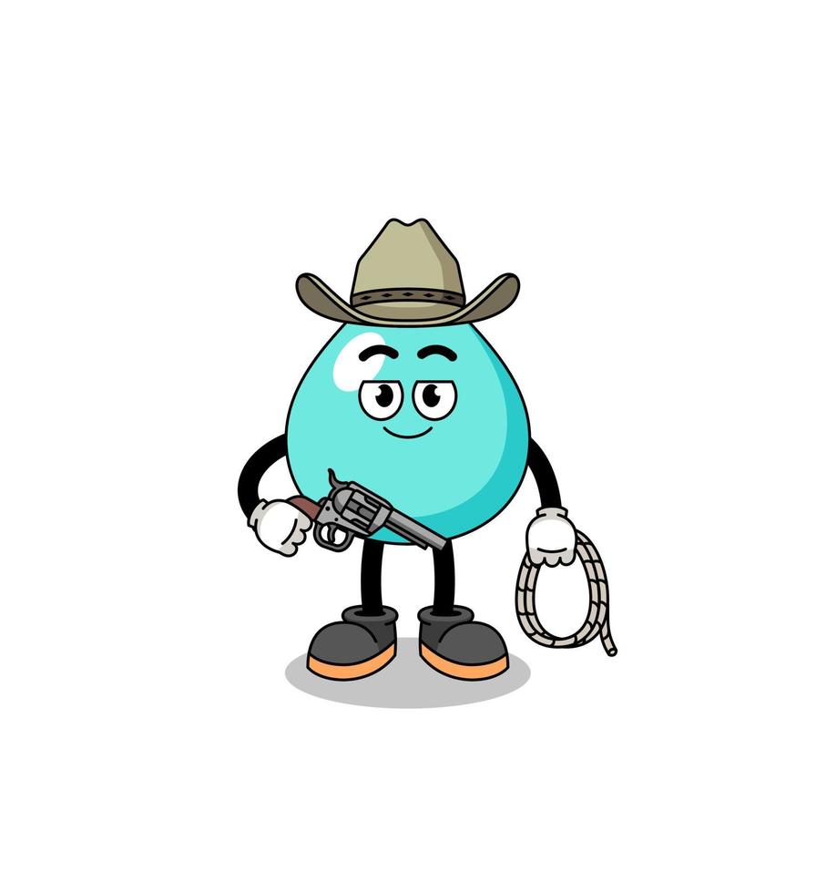 Character mascot of water as a cowboy vector