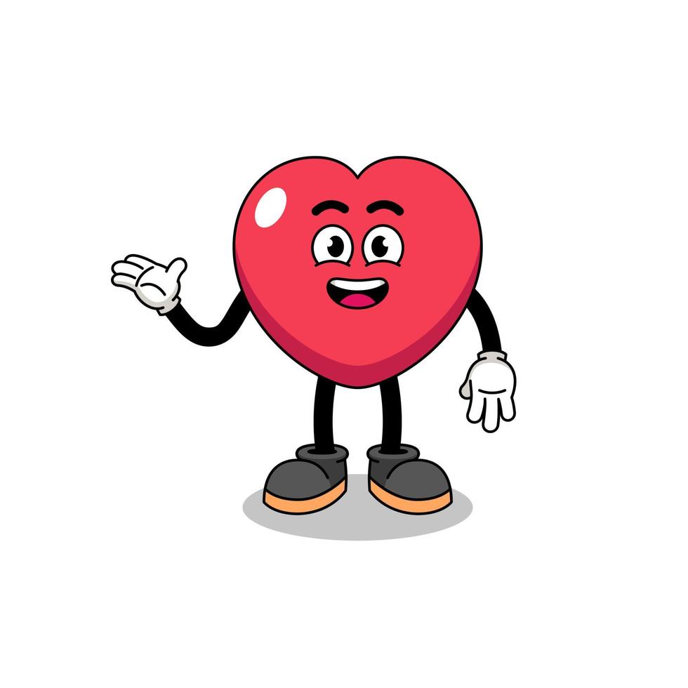 love cartoon with welcome pose vector