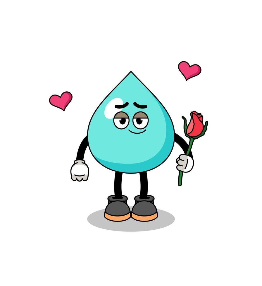 mascota de agua enamorada vector