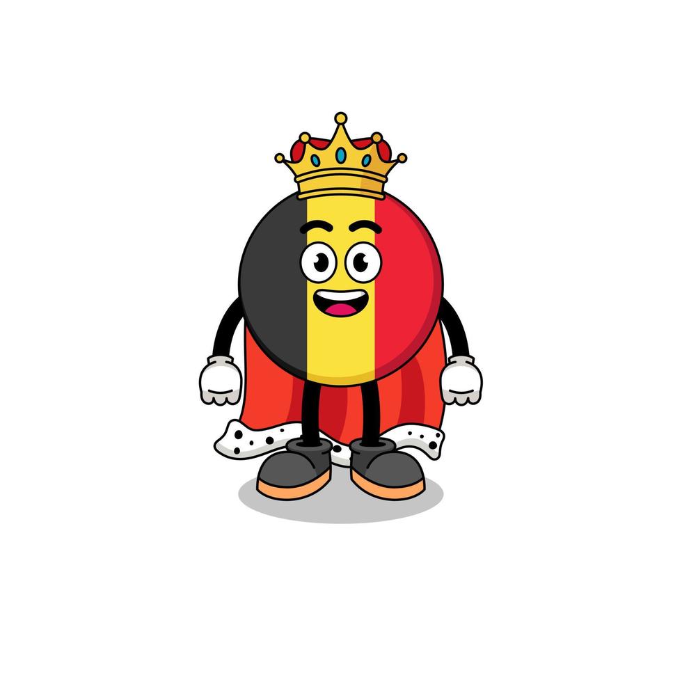 ilustración de mascota del rey de la bandera de bélgica vector