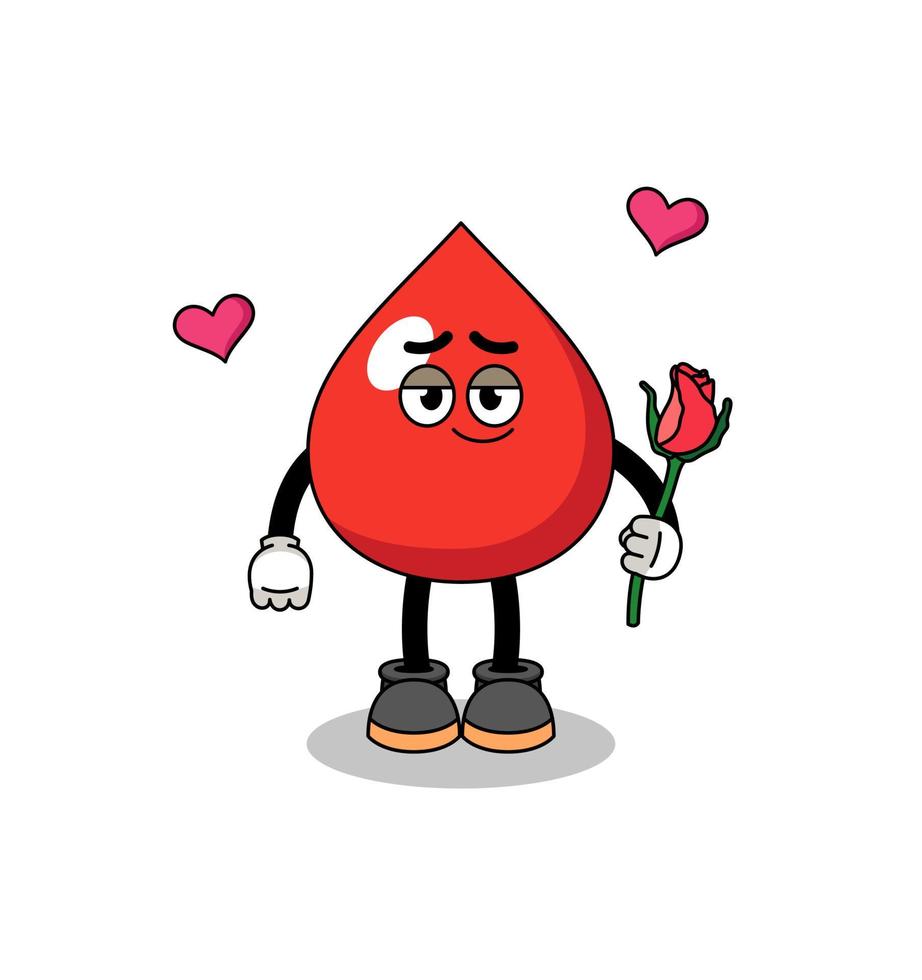 blood mascot falling in love vector