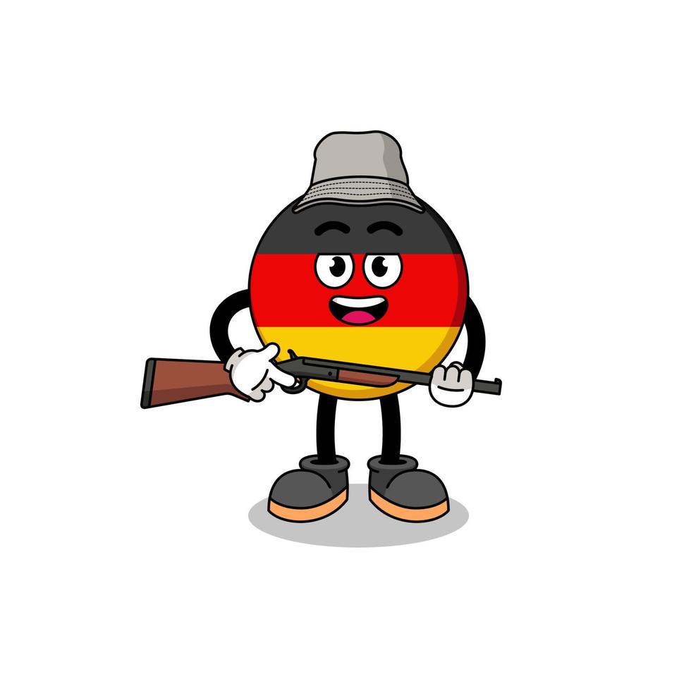 Cartoon Illustration of germany flag hunter vector