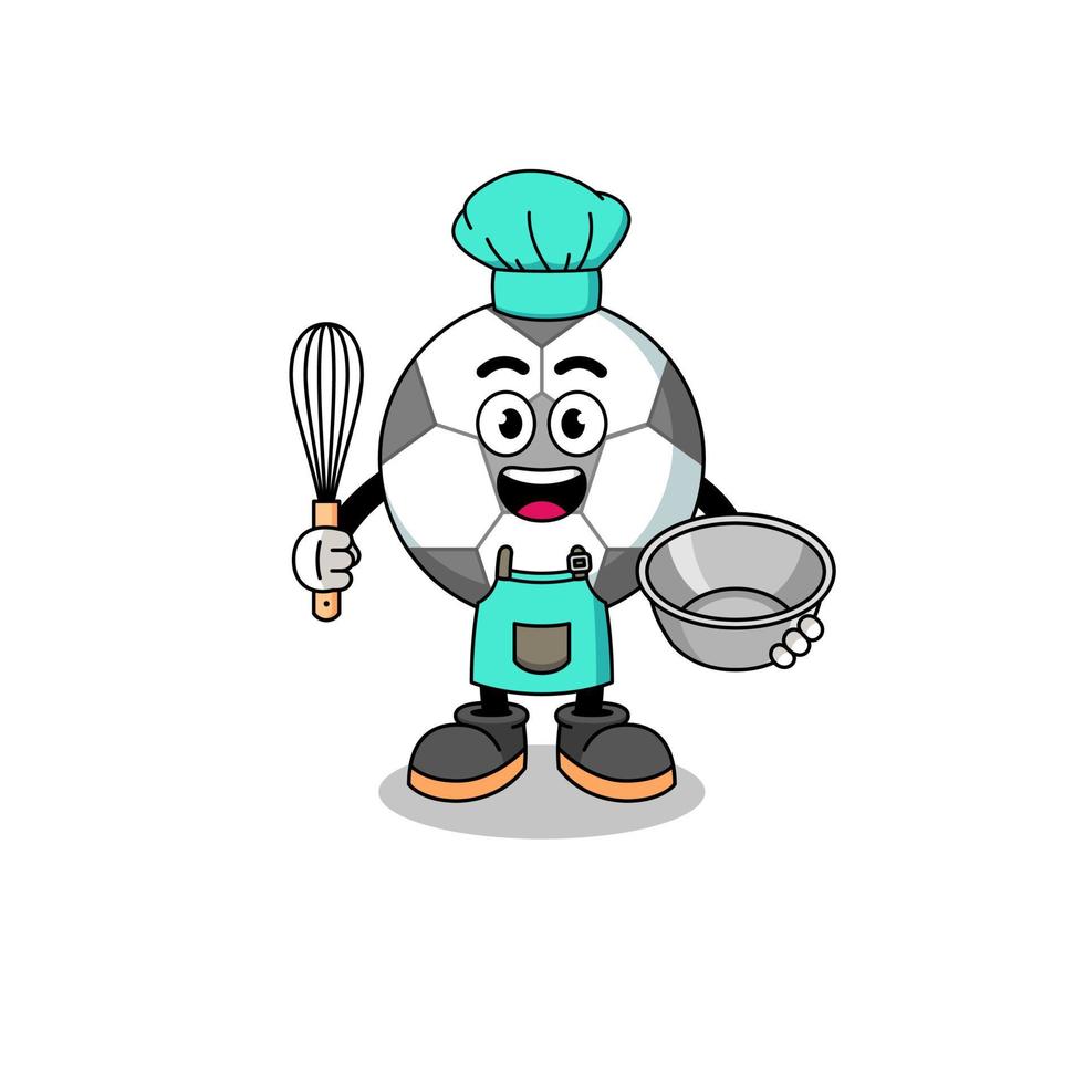 Illustration of soccer ball as a bakery chef vector