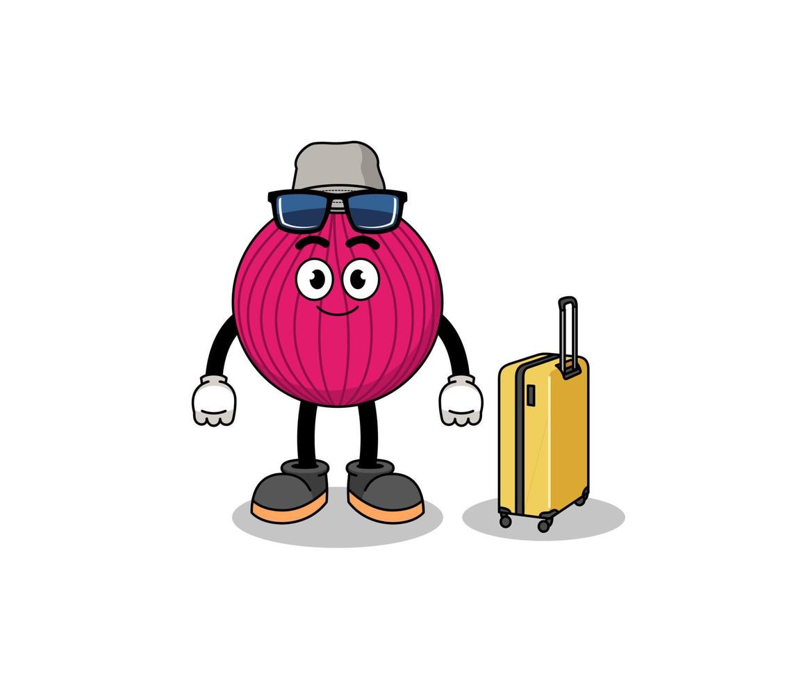 onion red mascot doing vacation vector