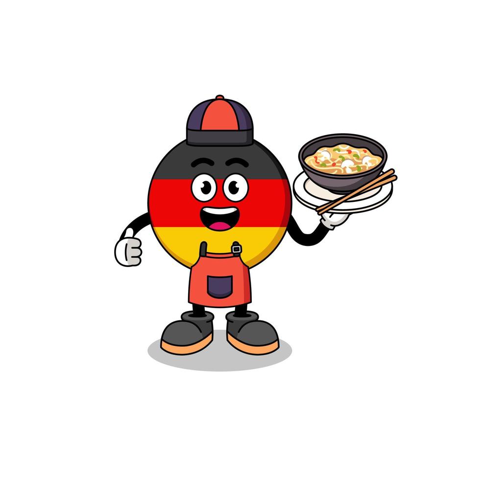 Illustration of germany flag as an asian chef vector