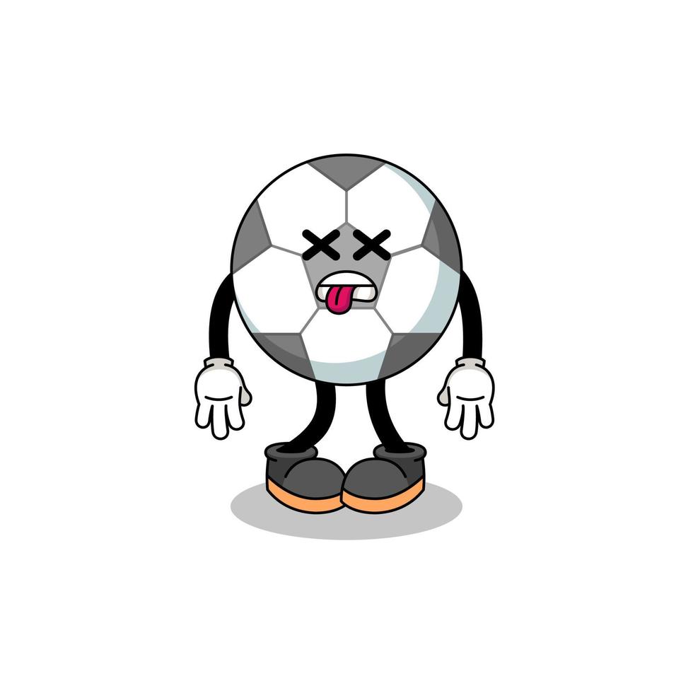 soccer ball mascot illustration is dead vector