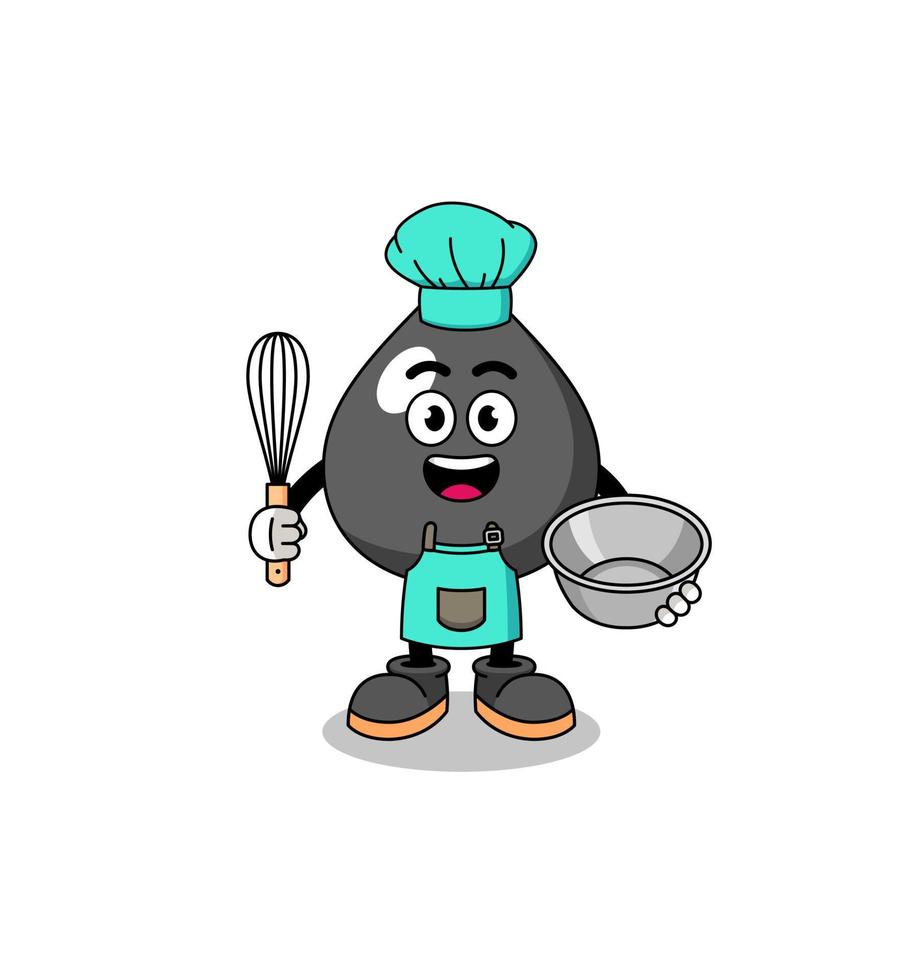 Illustration of oil as a bakery chef vector