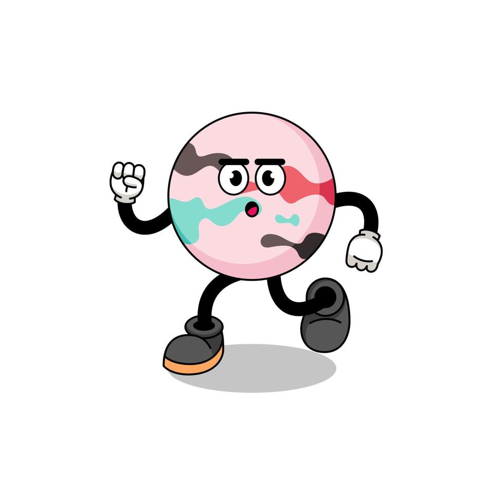 ilustración de mascota de bomba de baño corriendo vector
