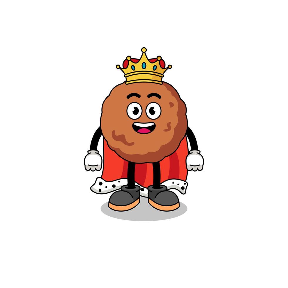 Mascot Illustration of meatball king vector