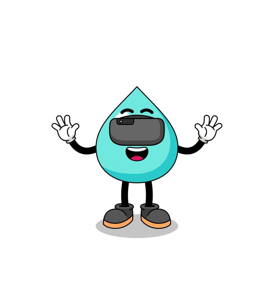 Illustration of water with a vr headset vector