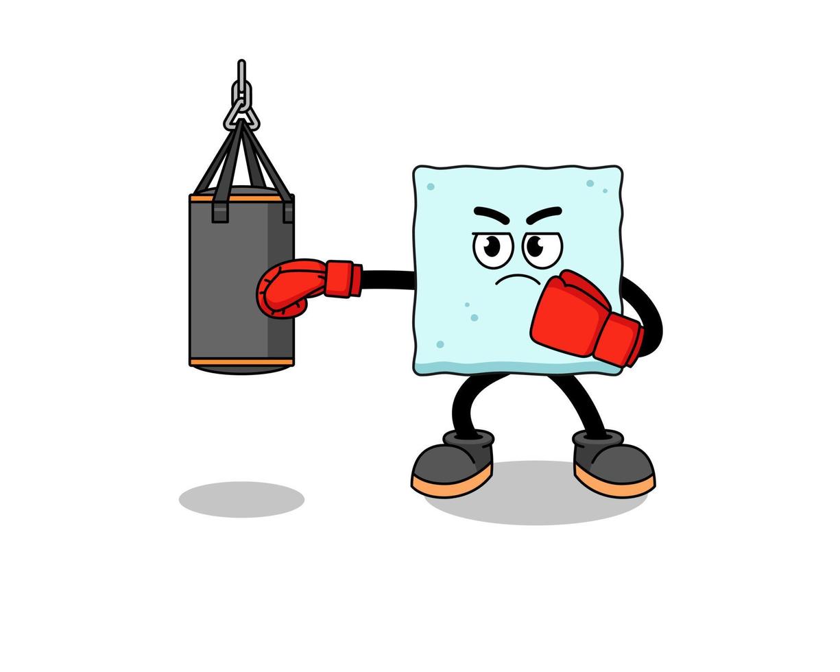 ilustración, de, cubo de azúcar, boxeador vector