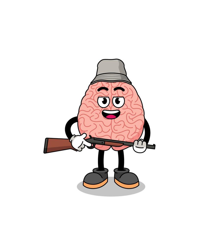 Cartoon Illustration of brain hunter vector