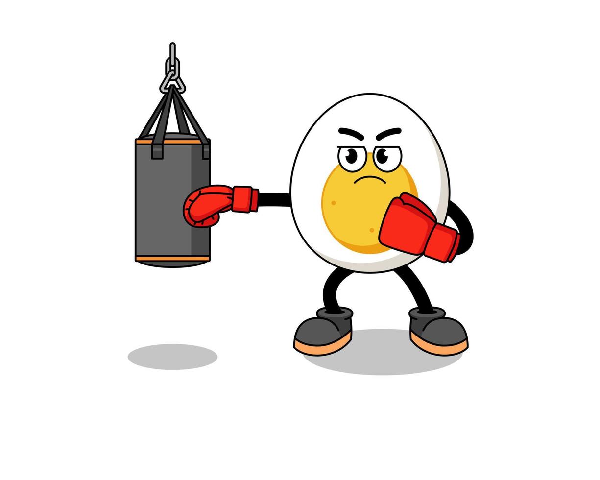 Illustration of boiled egg boxer vector