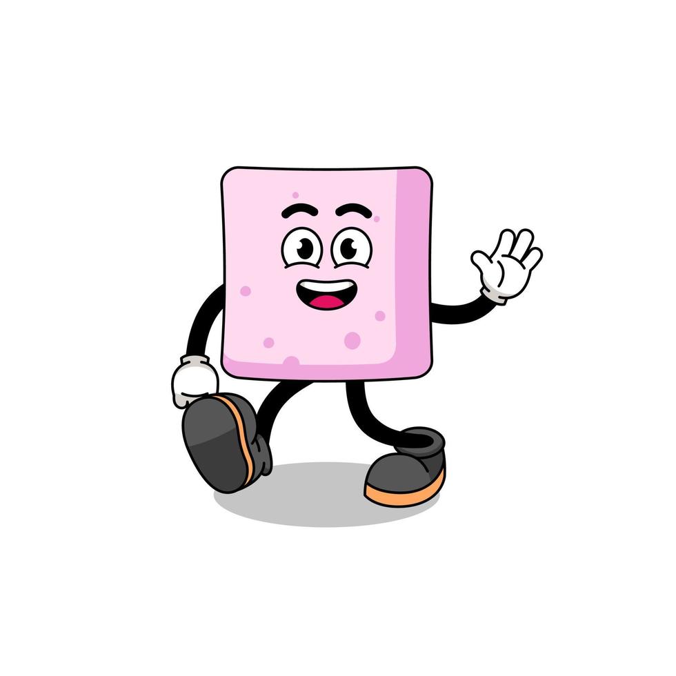 marshmallow cartoon walking vector