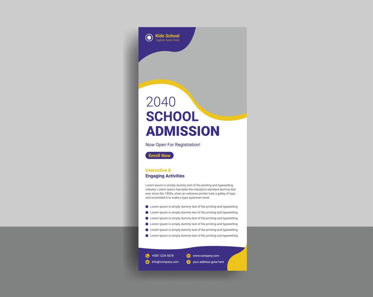 School rack card design vector