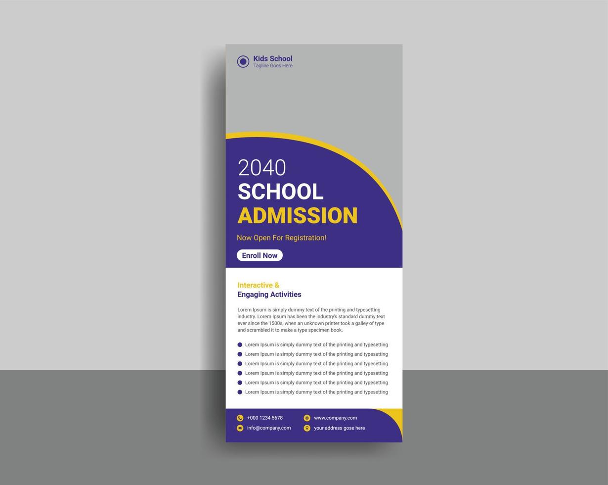 School rack card design vector