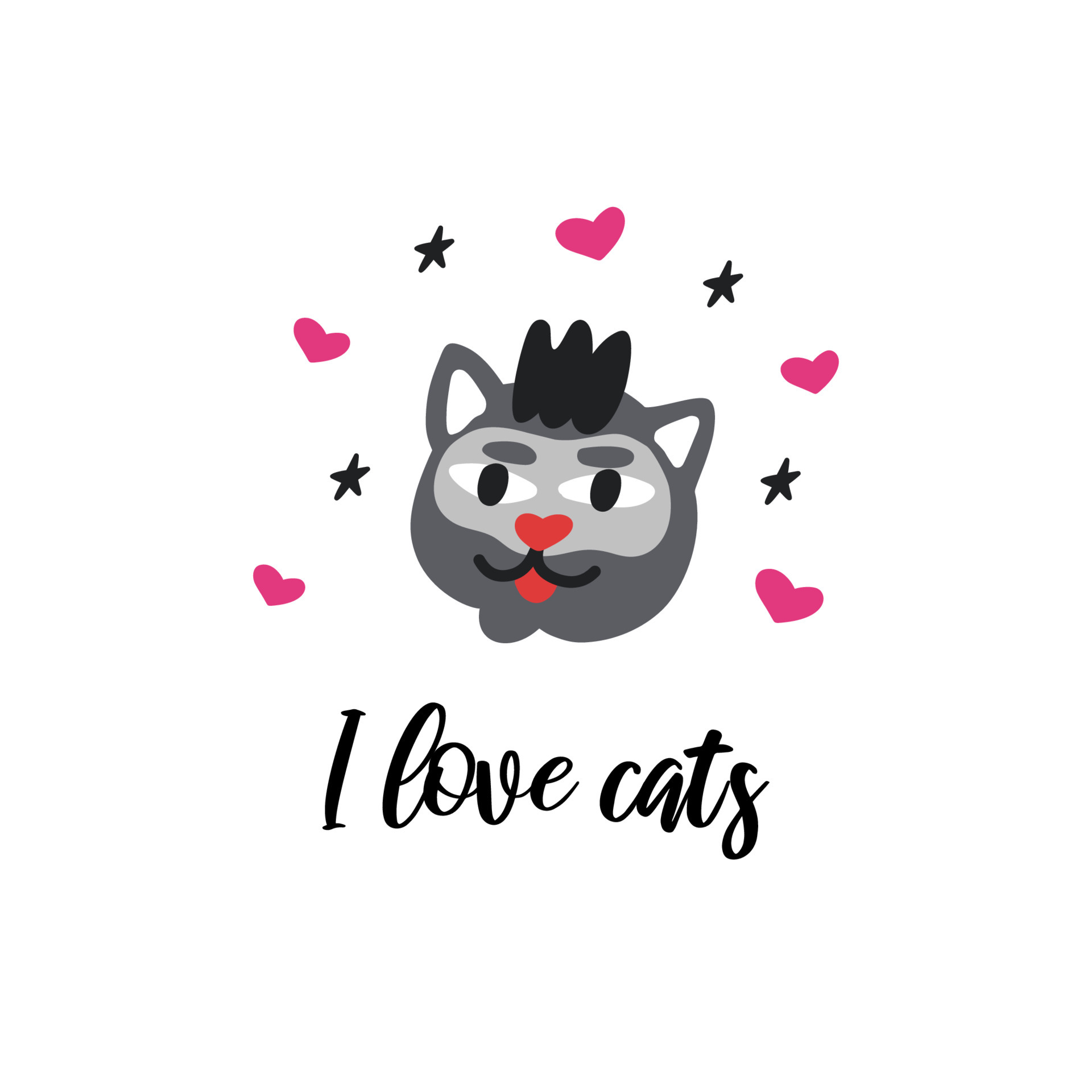 I Love Cats Icon. Royalty Free SVG, Cliparts, Vectors, and Stock  Illustration. Image 11849287.