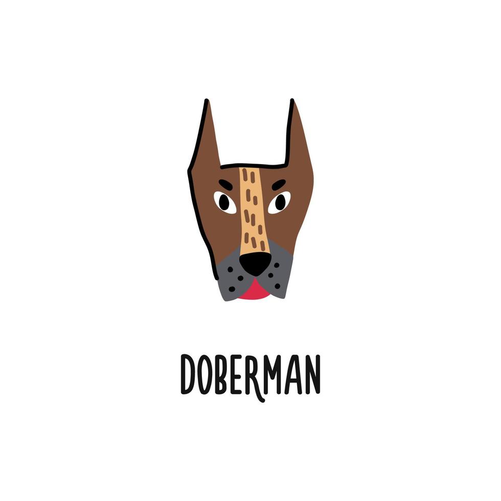 caricatura, perro, doberman, imágenesprediseñadas vector